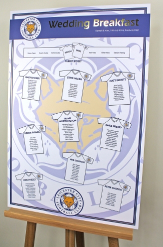 Leicester City wedding table plan