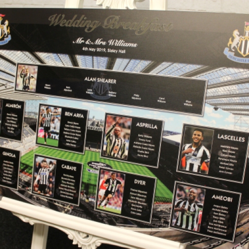 Newcastle United wedding table plan